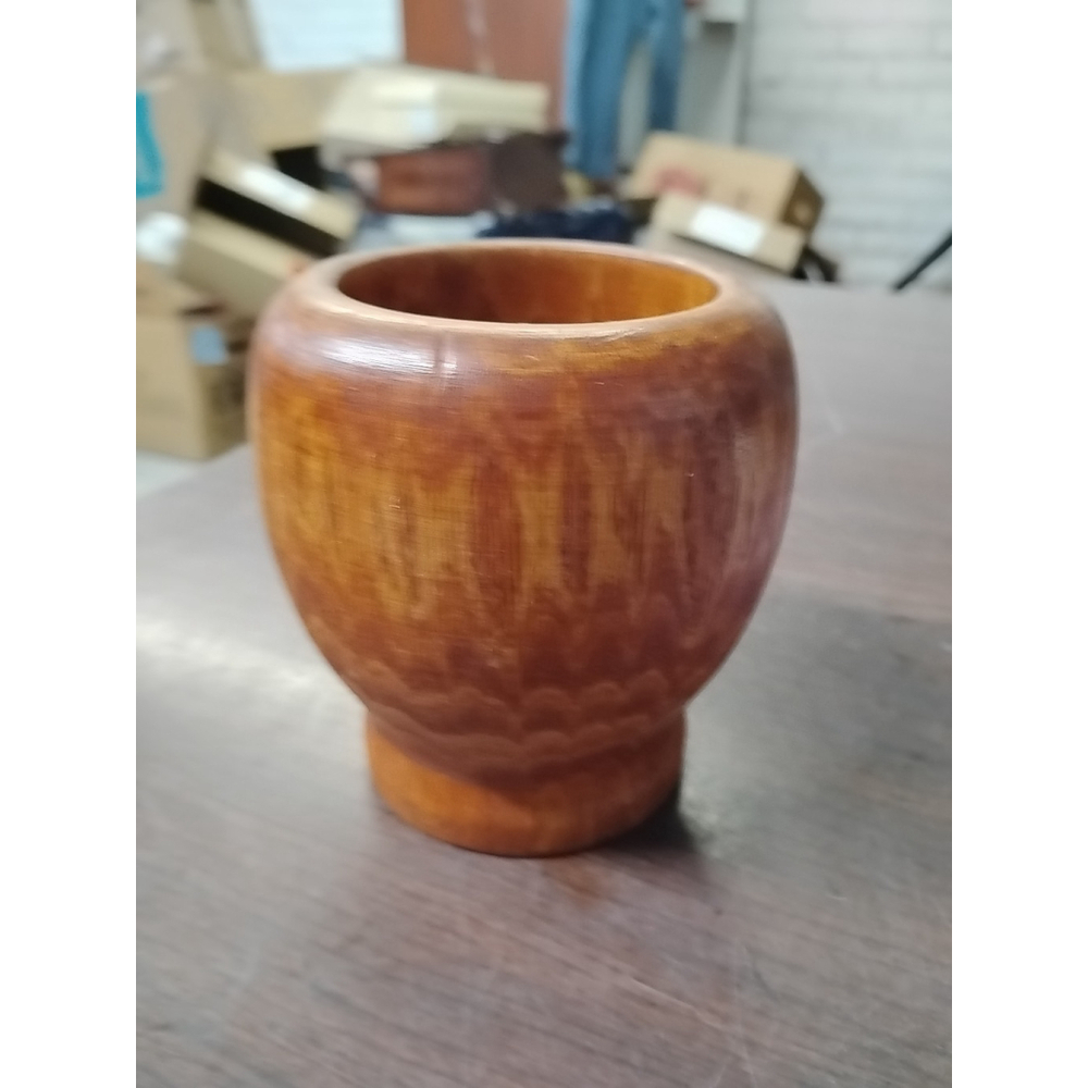Large wooden mortar Beautiful Hand carved Vintage